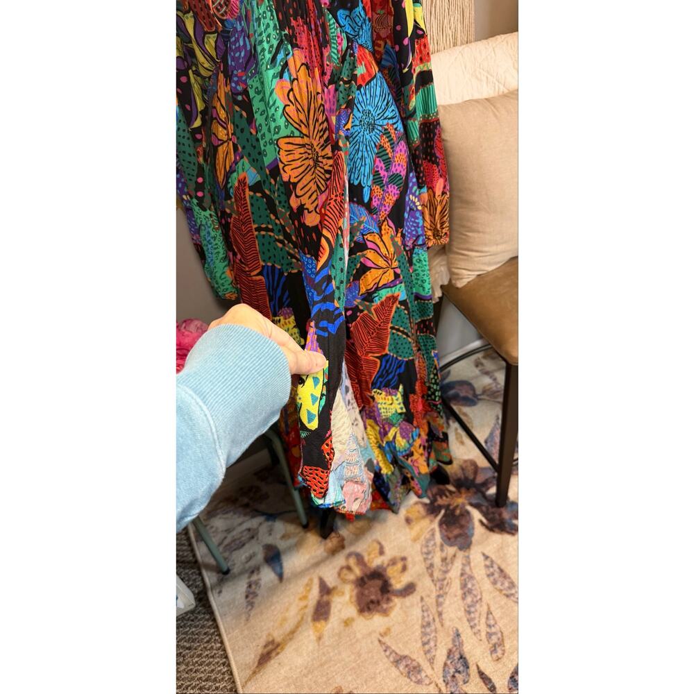 FARM Rio Colorful Patchwork Print Maxi Dress Size S Vaca Cruise Resort Ready - Picture 3 of 12